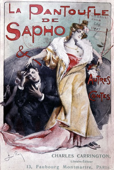 غلاف الرواية الشعبية "شبشب Sapho وحكايات أخرى" ، أد. كارينجتون ، باريس ، أواخر القرن التاسع عشر - BN بواسطة المدرسة الفرنسية