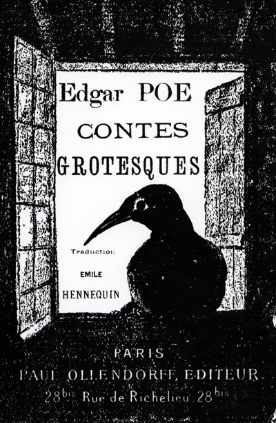 غلاف لـ Grotesques بقلم إدغار آلان بو ، نُشر عام 1882 بواسطة المدرسة الفرنسية