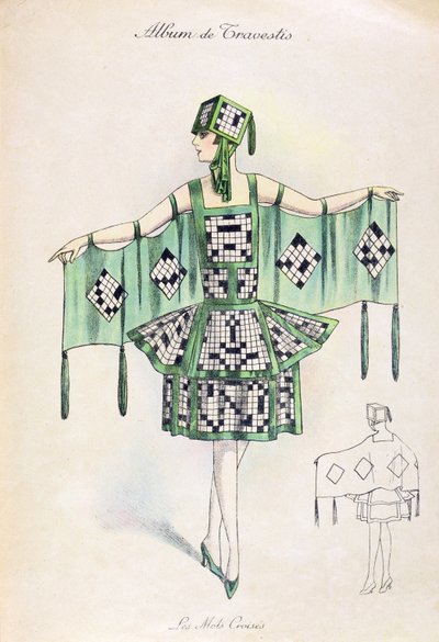 الكلمات المتقاطعة زي تنكري ، c.1920 بواسطة المدرسة الفرنسية