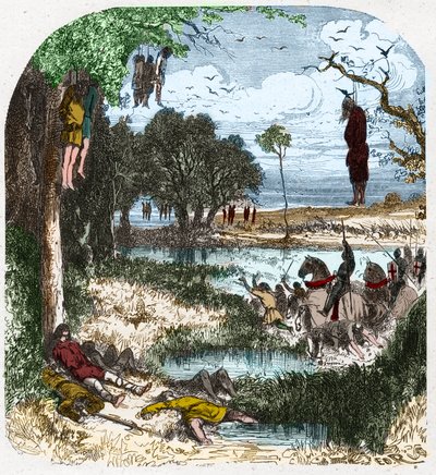 Crusade des Pastoureaux في عام 1251: حملة "العشيرة الصغيرة" ، الفلاحون ؛ تم استفزازه في عام 1251 من قبل أسر القديس لويس خلال الحملة الصليبية السابعة. نقش في "Histoire De France En Cent لوحات بواسطة Paul Lehugeur" 1891. بواسطة المدرسة الفرنسية