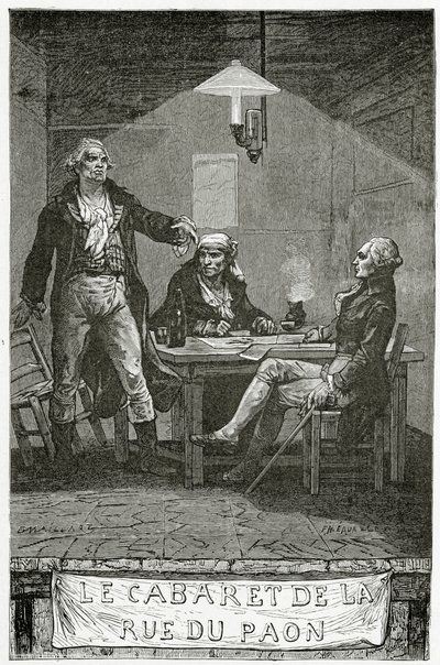دانتون ، مارات ، روبيسبير - التوضيح من Quatre Vingt Treize ، القرن التاسع عشر (نقش وزن الجسم) بواسطة المدرسة الفرنسية