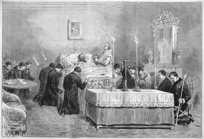 Deces of the King of Italy Victor Emmanuel II (Vittorio Emanuele) (Victor-Emmanuel) ، 9 يناير بواسطة المدرسة الفرنسية