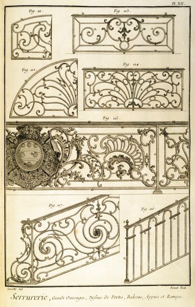 مشغولات زخرفية ، من Diderots Encyclopaedia ، حانة. 1771 بواسطة المدرسة الفرنسية