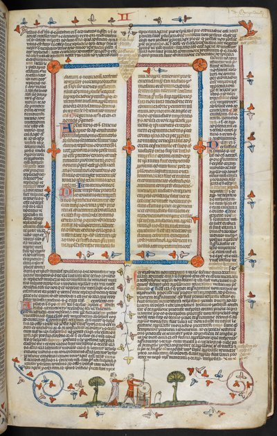 مراسيم غريغوري التاسع مع لمعان برنارد بارما (#39;مراسيم سميثفيلد#39;)، MS Royal MS 10 E IV، f.144r، c.1300-40 (حبر على الرق) بواسطة المدرسة الفرنسية