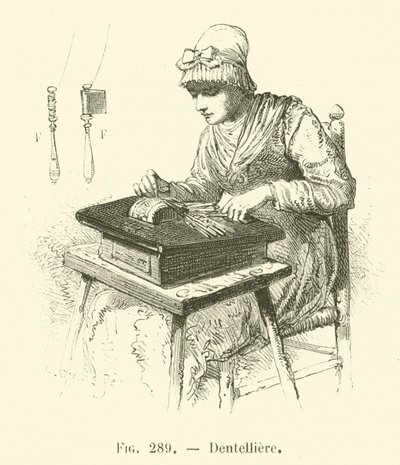 Lacemaker (نقش) بواسطة المدرسة الفرنسية