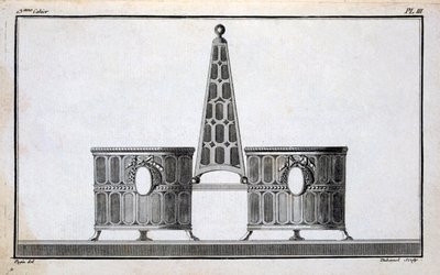 صممه بوجين ، من كتاب أنماط تصاميم المعادن الكلاسيكية الجديدة التي وضعتها Duhamel ، c.1770s-80s بواسطة المدرسة الفرنسية