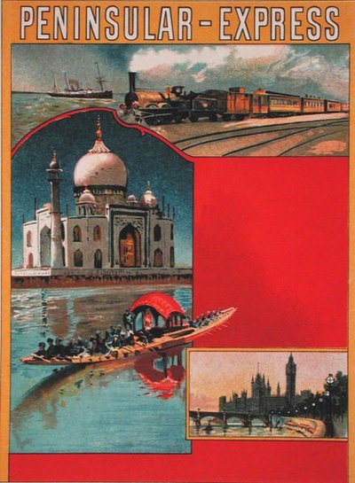 تصميم ملصق يعلن عن Peninsular Express ، أوائل القرن العشرين. (لون ليثو) بواسطة المدرسة الفرنسية