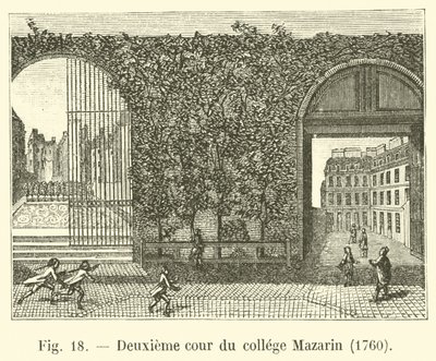 الفناء الثاني لكلية مزارين 1760 بواسطة المدرسة الفرنسية