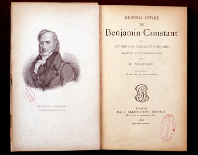 يوميات بنيامين فينستنت. طبعة 1895. بواسطة المدرسة الفرنسية