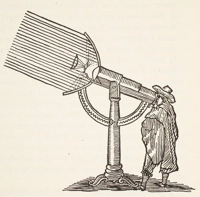 تلسكوب ديوبتر ، نسخة من نقش بوريس ميستشيرسكي (ت 1957) ، رسم توضيحي من Histoire of the Nation Française ، Science ، Volumes I & II ، بقلم غابرييل هانوتاو (1853-1944) ، 1924 بواسطة المدرسة الفرنسية