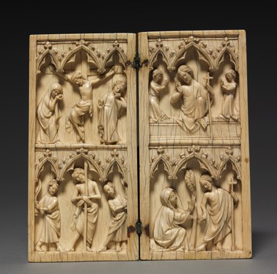 Diptych: مشاهد من آلام المسيح والآخرة ، 1330-1350 بواسطة المدرسة الفرنسية