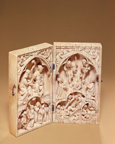 Diptych مع تتويج العذراء والحكم الأخير ، 1260-70 بواسطة المدرسة الفرنسية