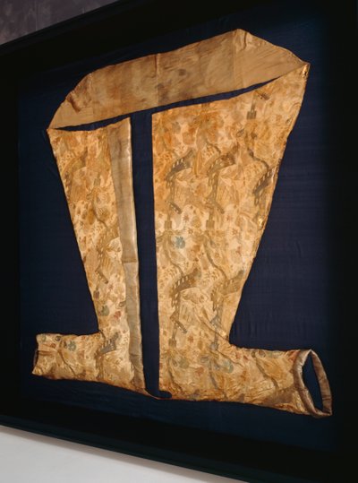 فستان من الاميرة لويز دوروثيا صوفيا من براندنبورغ بروسن ، c.1704-05 (الحرير ، دمشقي و بروكيد فضي) بواسطة المدرسة الفرنسية