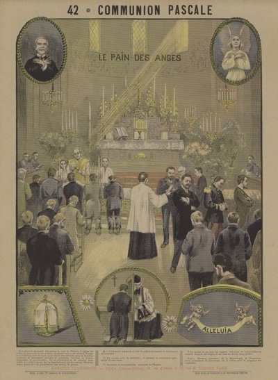 Easter Communion (colour litho) بواسطة المدرسة الفرنسية