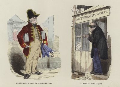 بائع أو دو كولونيا ، 1845 ، والكاتب العام ، 1840 بواسطة المدرسة الفرنسية
