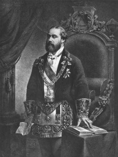 إدوارد (1841-1910) أمير ويلز ، فيما بعد إدوارد السابع ، بصفته سيدًا كبيرًا للماسونية ، 1884 بواسطة المدرسة الفرنسية