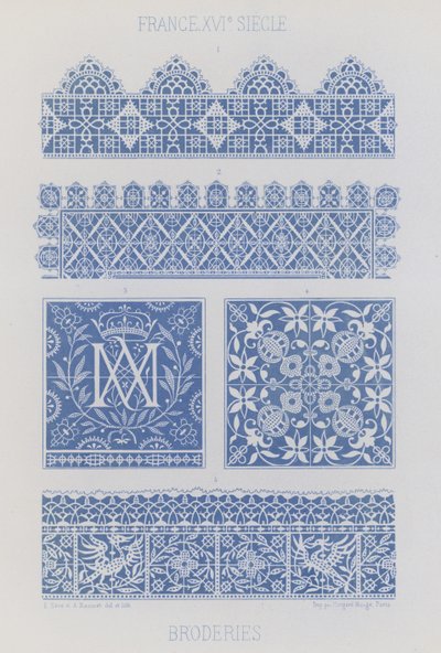 Embroidery (chromolitho) بواسطة المدرسة الفرنسية