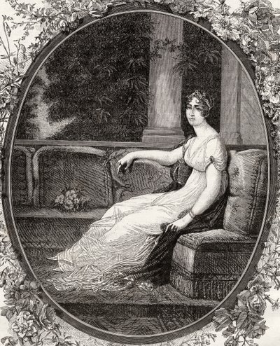 الإمبراطورة جوزفين من فيلم Histoire de la Revolution Française للكاتب لويس بلانك (1811-1882) بواسطة المدرسة الفرنسية