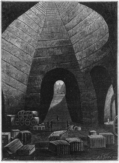 دخول أقبية منزل الشمبانيا Theophile Roederer الذي تأسس في ريمس عام 1864. بواسطة المدرسة الفرنسية