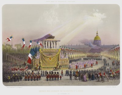 إنتري دي سيندريز دي نابليون 1er A باريس، 15 ديسمبر 1840 (طباعة حجرية ملونة) بواسطة المدرسة الفرنسية