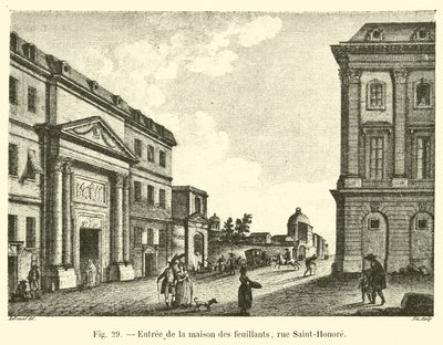 مدخل Maison des Feuillants ، شارع سانت أونوريه بواسطة المدرسة الفرنسية