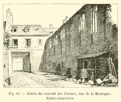 مدخل دير Carmelite ، شارع de la Montagne-Sainte-Genevieve بواسطة المدرسة الفرنسية