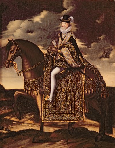 صورة الفروسية لهنري الرابع (1553-1610) بواسطة المدرسة الفرنسية
