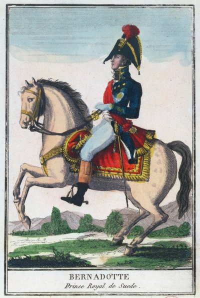 صورة الفروسية لتشارلز جان بابتيست برنادوت (1763-1844) ، أوائل القرن التاسع عشر (نقش الألوان) بواسطة المدرسة الفرنسية