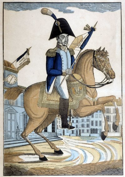 Equestrian portrait of General Lafayette, Commander-in-Chief of the National Guard of France بواسطة المدرسة الفرنسية