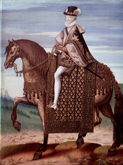 صورة الفروسية لهنري الرابع (1553-1610) ملك فرنسا (صورة هنري الرابع ملك فرنسا) لوحة مجهولة المصدر بواسطة المدرسة الفرنسية