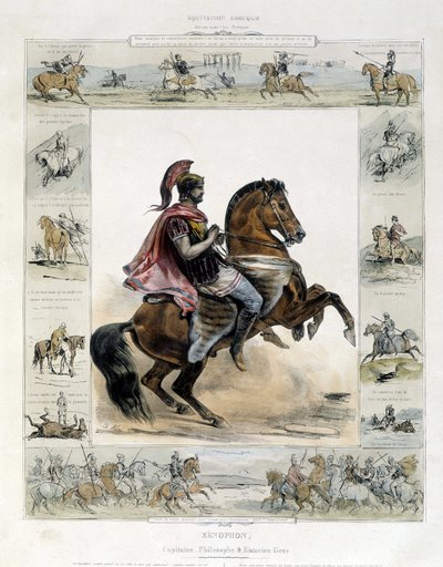 صورة الفروسية لـ Xenophon - في "" التاريخ الرائع لركوب الخيل القديمة والحديثة "بقلم تشارلز أوبري بواسطة المدرسة الفرنسية