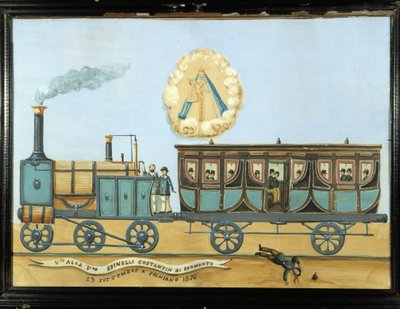 Ex-voto for someone fallen from a train - Notre-Dame de Laghet بواسطة المدرسة الفرنسية