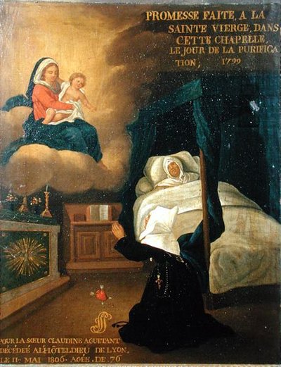 Ex voto for Sister Claudine Aguetant ، التي توفيت في مستشفى ليون العام بواسطة المدرسة الفرنسية