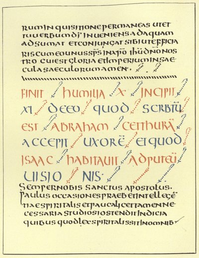 مثال على الكتابة Uncial بواسطة المدرسة الفرنسية