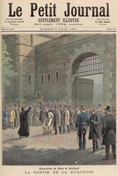 إعدام دور وبيرلاند: مغادرة لا روكيت ، من "لو بيتيت جورنال" ، 8 أغسطس 1891 بواسطة المدرسة الفرنسية