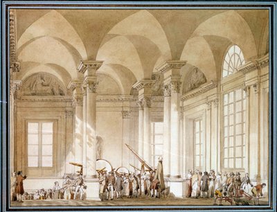 معرض النظارات الفلكية والأدوات البصرية Watercolor من القرن الثامن عشر. باريس ، متحف اللوفر بواسطة المدرسة الفرنسية