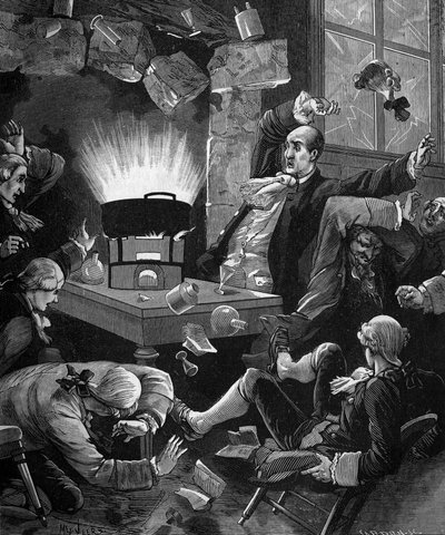 تجربة Guillaume Francois Rouelle ، dit Rouelle l'aine (1703-1770) ، الصيدلي والكيميائي الفرنسي. بواسطة المدرسة الفرنسية