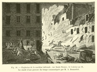 انفجار الآلة الجهنمية ، شارع Saint-Nicaise ، 3 سنوات nivose IX ، فاكس من نقش الوقت الذي أرسله MA Bonnardot بواسطة المدرسة الفرنسية