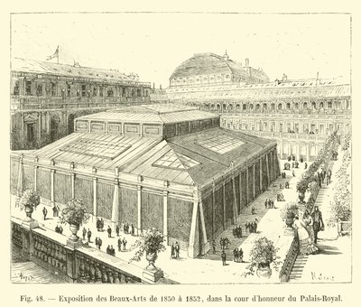 - معرض للفنون التشكيلية من 1850 إلى 1852 في باحة القصر الملكي بواسطة المدرسة الفرنسية