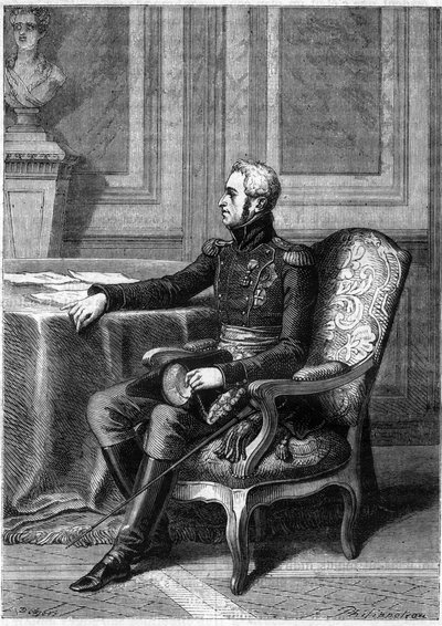 فريدريك السادس من الدنمارك - صورة لفريدريك السادس ملك الدنمارك (1768-1839) - في "" تاريخ الإمبراطورية بعد تاريخ القنصلية "لأدولف تيير - 1879 - مجموعة خاصة بواسطة المدرسة الفرنسية