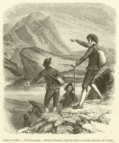 Fables de Gellert ، Till Eulenspiegel (نقش) بواسطة المدرسة الفرنسية