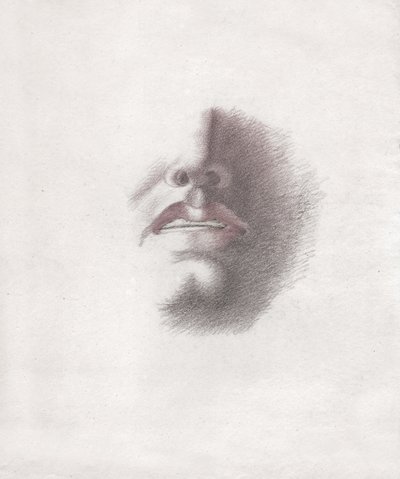 وجه رجل. (الرسم ، حوالي ١٨٣٠) بواسطة المدرسة الفرنسية