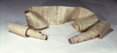 الفاكس من لفة من القرن الثالث عشر من الرق التي يستخدمها الرهبان في العصور الوسطى بواسطة المدرسة الفرنسية