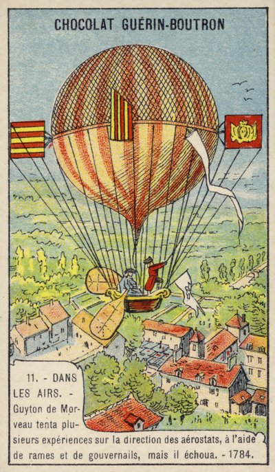 Failed attempt by Guyton de Morveau to steer a balloon بواسطة المدرسة الفرنسية
