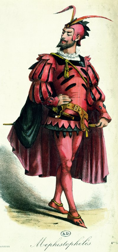 زي تنكري لـ Mephistopheles ، من LArt du Travestissement بواسطة Leon Salut ، 1885 بواسطة المدرسة الفرنسية
