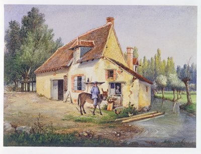 مزرعة في منطقة Epernay ، c.1850 (مرحاض على ورق) بواسطة المدرسة الفرنسية