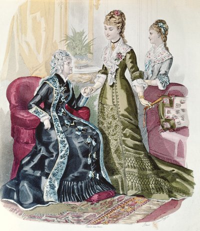 أزياء الإمبراطورية الثانية ، من La Mode Illustrée بواسطة المدرسة الفرنسية
