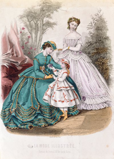 لوحة الموضة من La Mode Illustree ، 1865 بواسطة المدرسة الفرنسية
