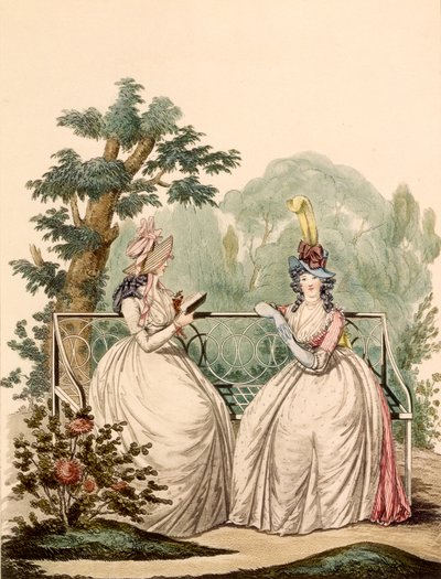 لوحة الموضة للسيدات في فساتين الصيف - مودلز انجليز ، 1794 بواسطة المدرسة الفرنسية