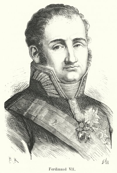 Ferdinand VII (engraving) بواسطة المدرسة الفرنسية